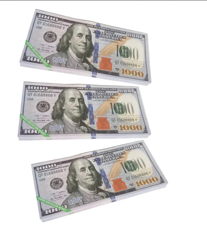 Бумажные призрачные деньги Джосс, доллар США (1000 доллара США) для похорон, усиленные соединения