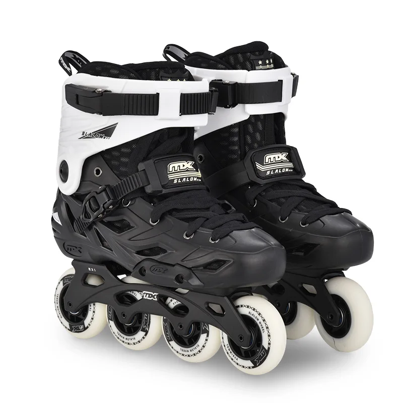 High-end Adults Slalom Inline Roller Skates Shoes PU 4 Wheel Freestyle Aggressive Inline Skate Shoes