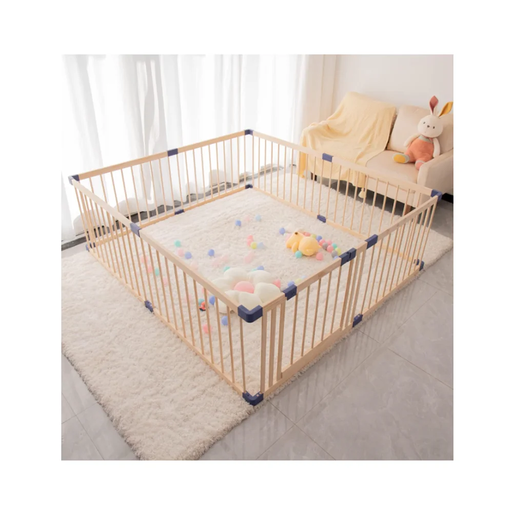 Safety Anti-Drop Function Activity Play Center Indoor Outdoor Pure Wooden High Quality Large Luxury Baby Playpen