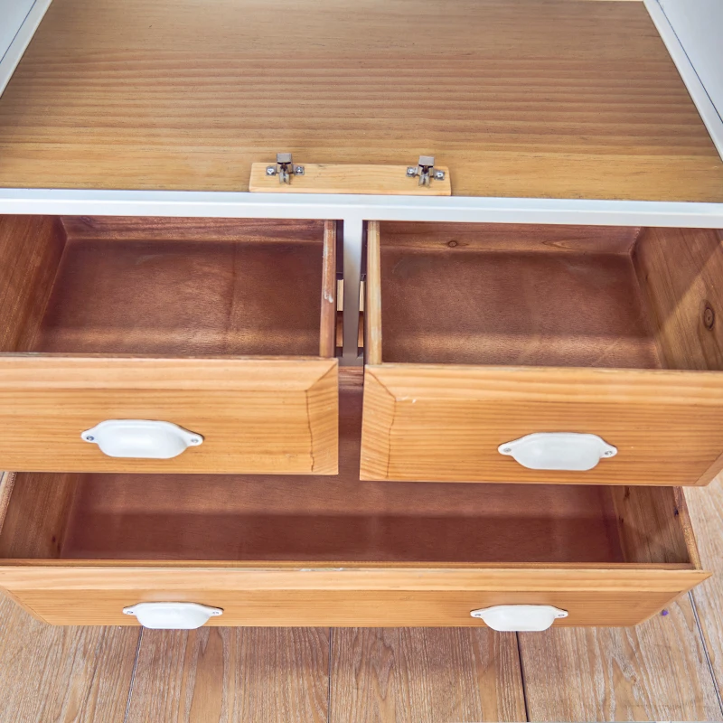 Nordic style home living room rustic decor white color iron metal wooden arched retro storage display cabinet with glass doors