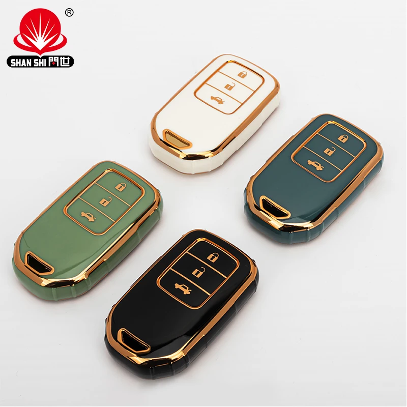 Hot sale car accessories designer key cover TPU Smart three buttons Car Key Cover For Honda Auto Car