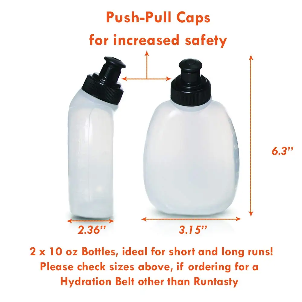 10 oz BPA Free Water Bottles for the Running Full compatibility with most Running Fuel Belts and Fanny Packs on the Market