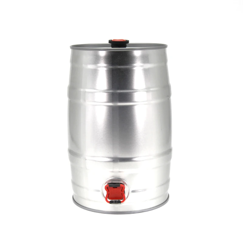 Factory hot sale direct sale 5L mini round stainless steel metal wine barrel with tap