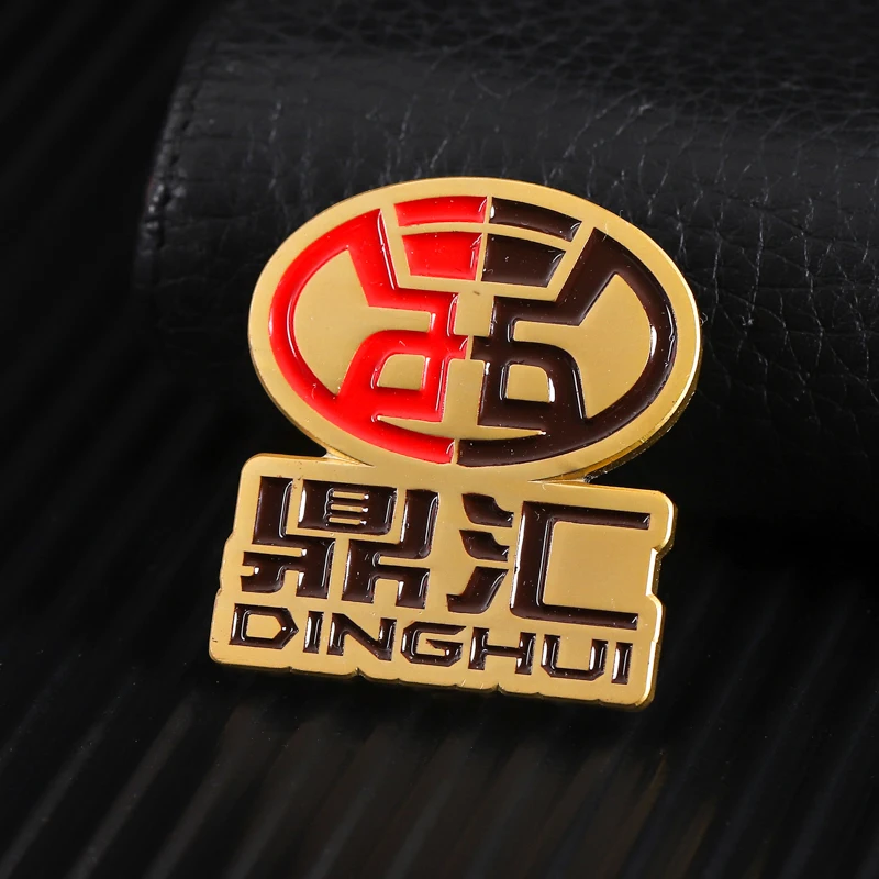 Chinese factories customized logo metal badges soft hard enamel lapel pin
