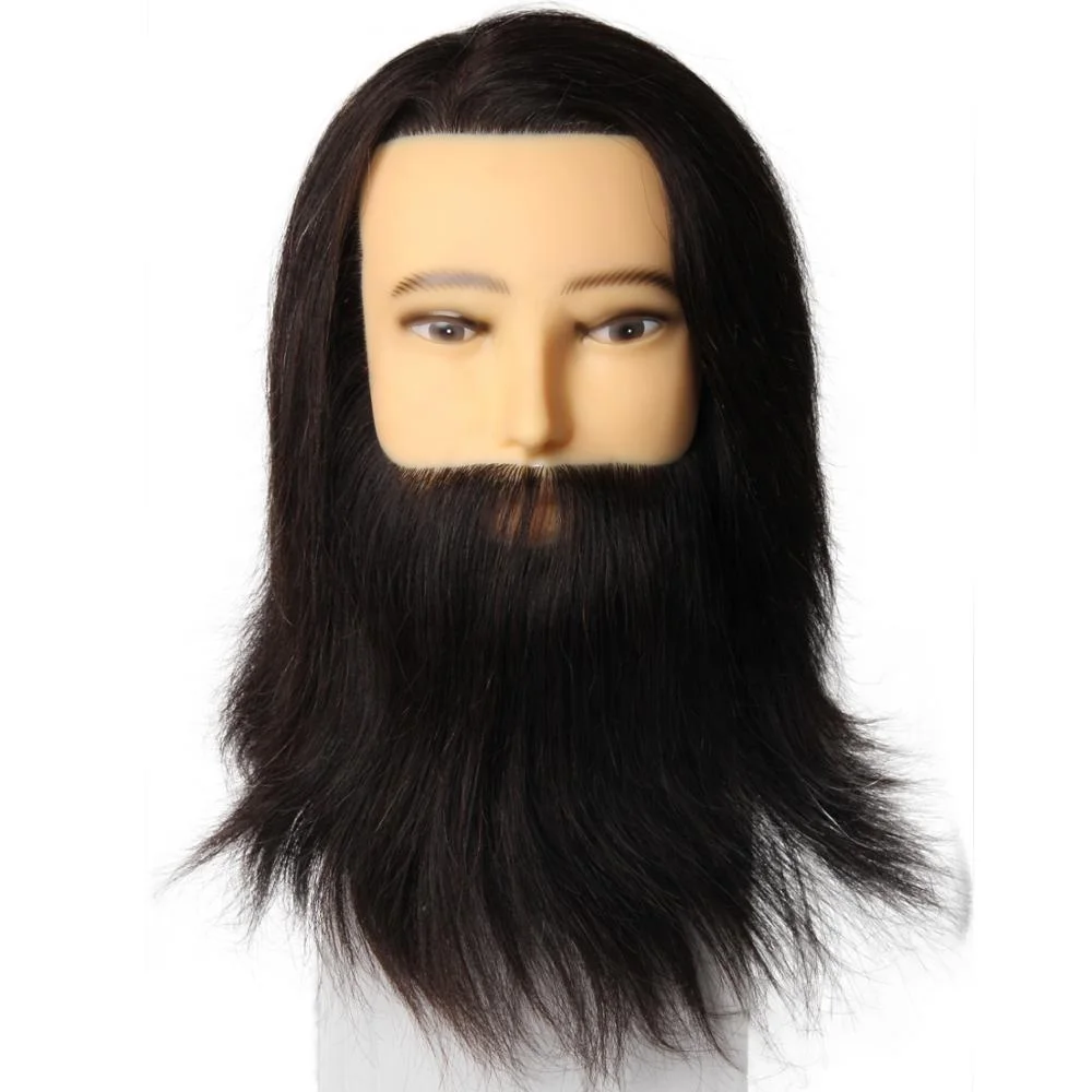 Competition black mannequin wig head training human hair