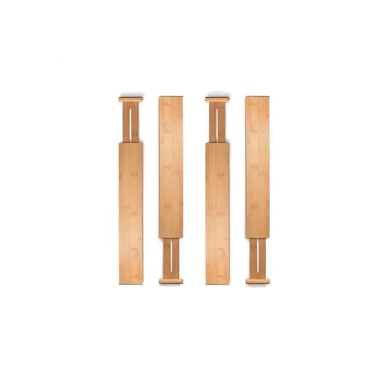 
High Quality Wooden Expandable Kitchen Drawer Organizer,Adjustable Bamboo Drawer Divider With 4 Pieces 