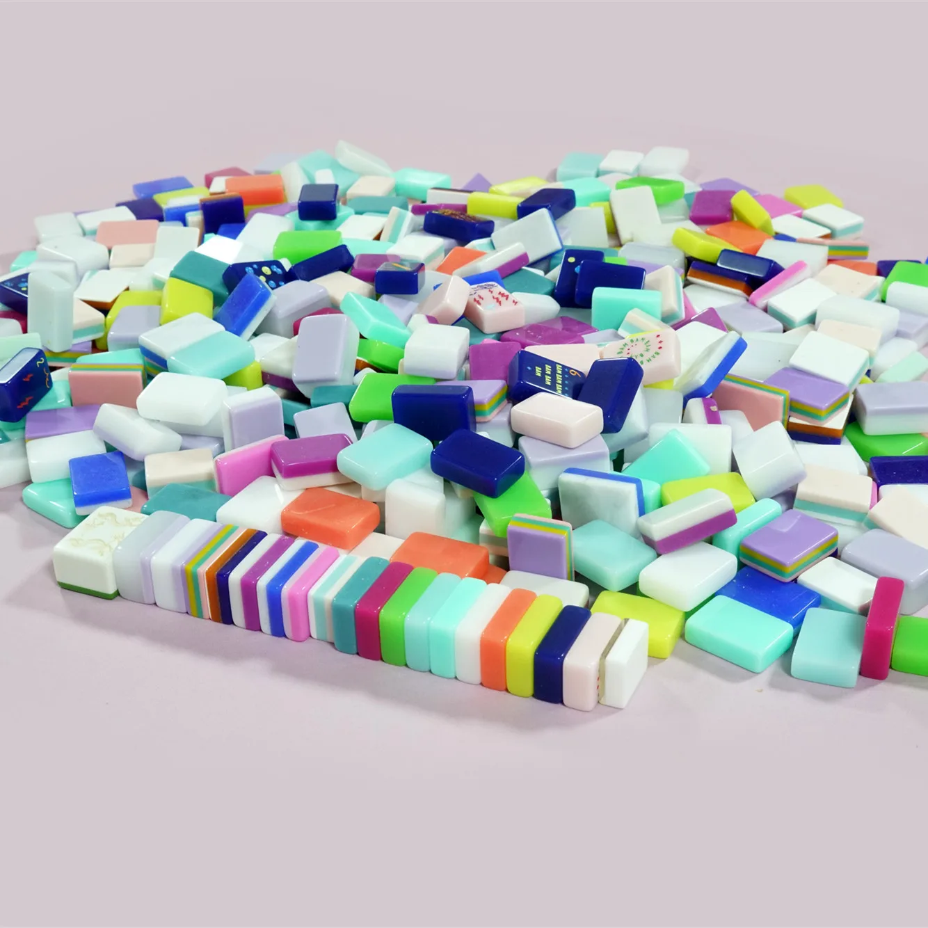 Custom Layered Pink Chinese Majong Travel Game Set Free Design Melamine Acrlyic mahjong seti