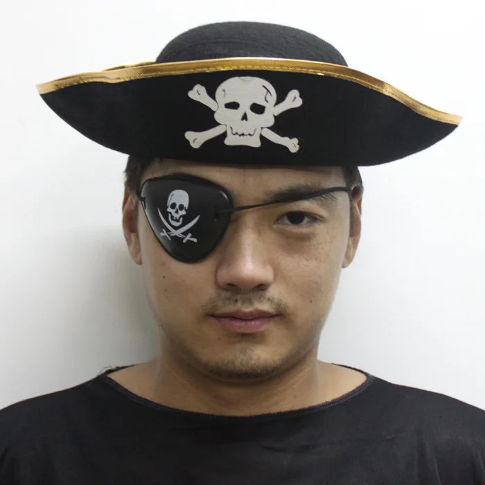 Halloween pirate accessories costume game pirate captain dress up show hat Caribbean pirate captain hat