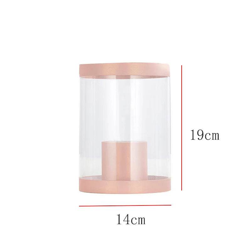 ZL Luxury PVC Transparent Cylinder Gift Rose Boxes Round Clear Preserved Soap Flower Box