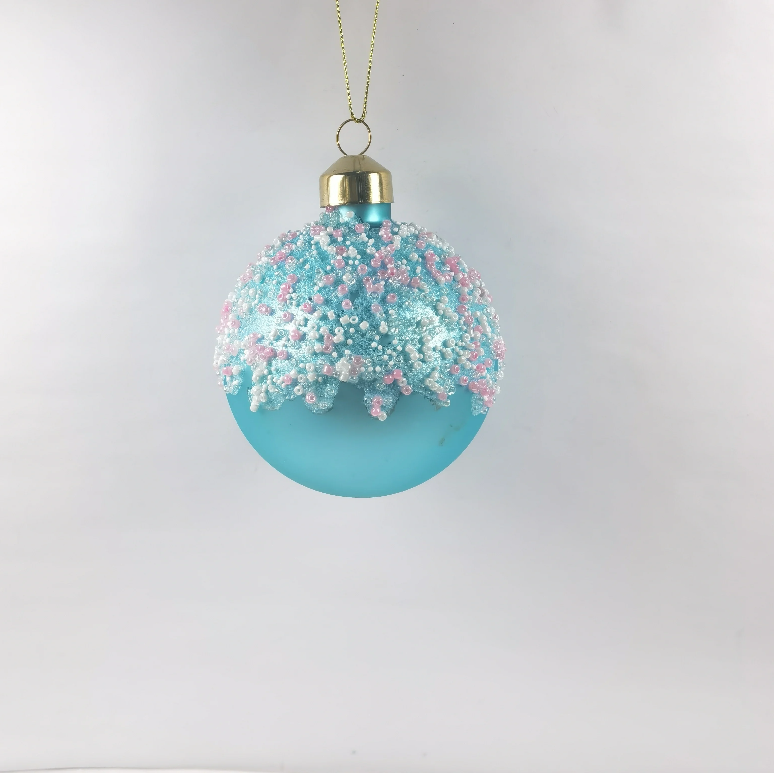 2022 New Christmas ornaments  gifts white and blue Christmas glass ball decorations for sale