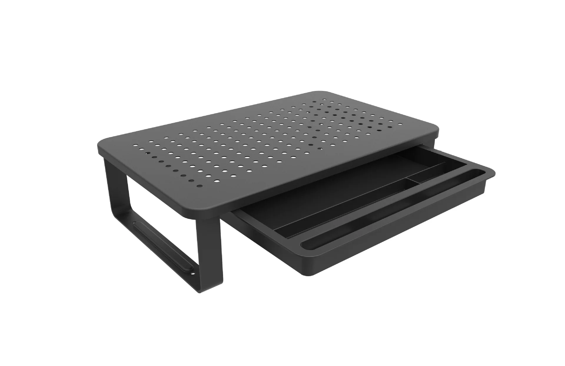 pc Metal Computer Monitor Stand with Drawer Steel Desktop & Drawer Organizer for Office Storage Monitor Riser Storage