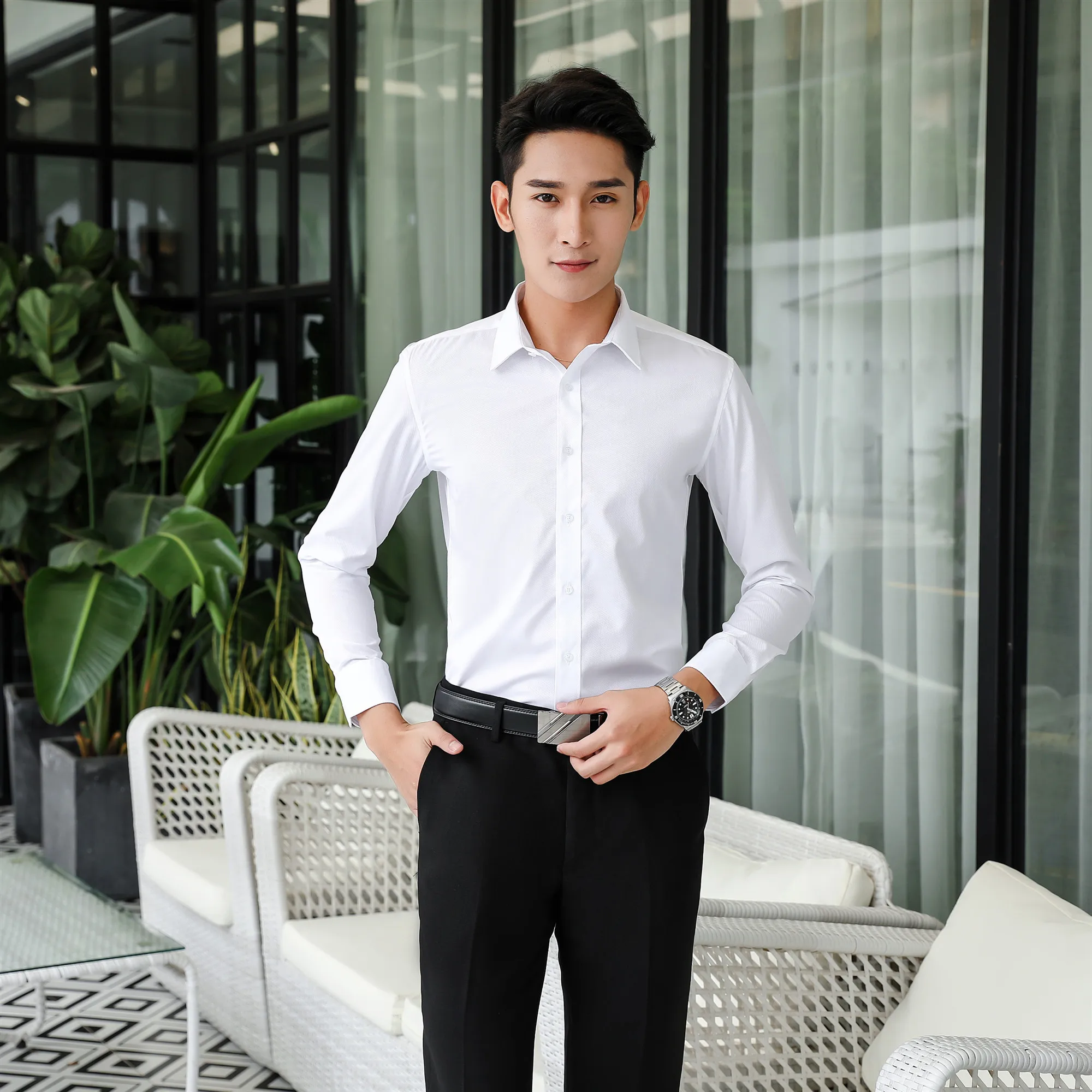 
plain white formal shirt for men 