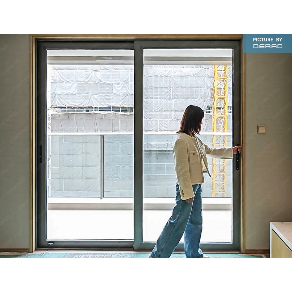 Черный 5 мм двойное стекло алюминиевая раздвижная дверь рама зазор пространство 12 или 15 с воздухом аргоном газа