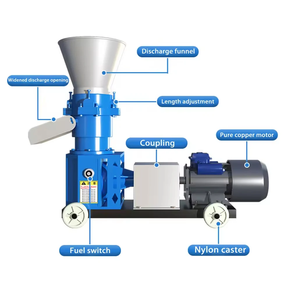 Animal Poultry Cattle Chicken Fish Feed Pellet Making Machine Floating for Livestock Feed Processing Pellet Mill