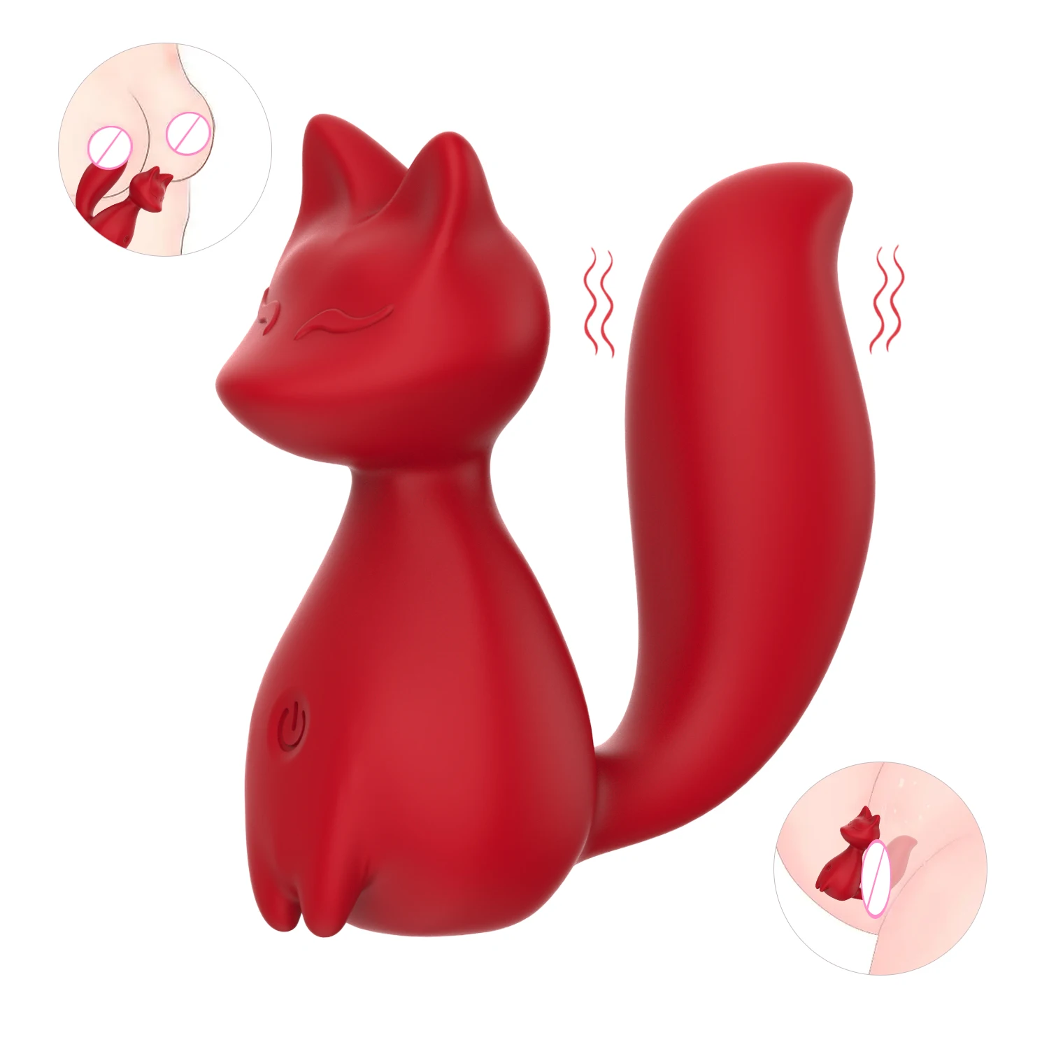Mini Massager Powerful Vibration Dildo Cute Fox Design for Nipple and Vagina Clitoral Tease and Stimulate Sex Toys