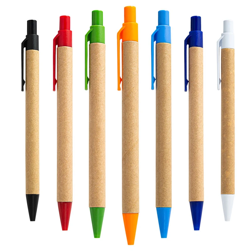 Cheap Advertising Custom Eco Cardboard Ball Pen with Rolling Paper Ecological Paper Ballpen Extremely With Wood Clip