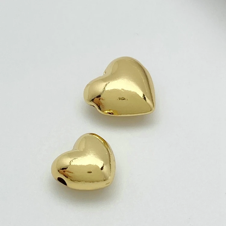 Hot Sell Heart Shape Gold Plated Beads Finding for Jewelry Making Accessories DIY Wholesale Price