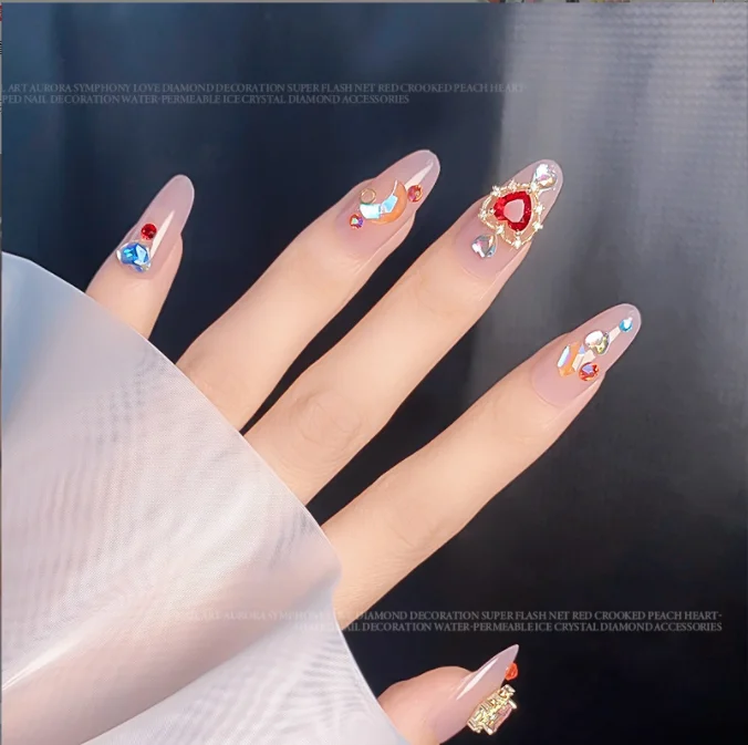 Hot Sell 8 Color Nail Diamond-Inlaid Zircon Color Gemstone Jewelry Color Love Zircon Crystal Rhinestones Decoration