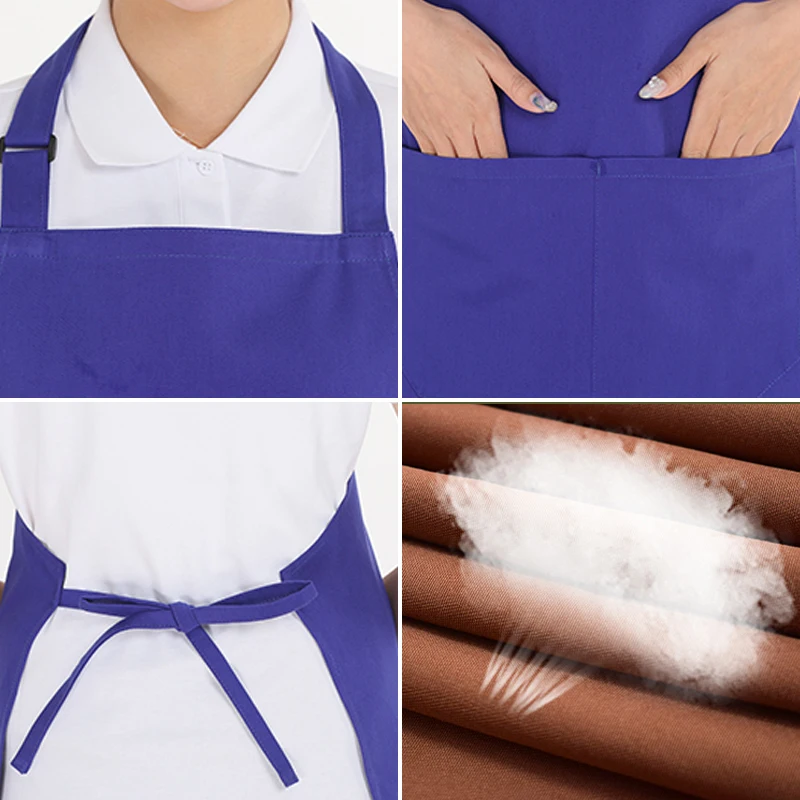 Women Korean Apron Construction Woodworking Water Proof Waitress Apron Kitchen Uniform Cotton Aprons Custom