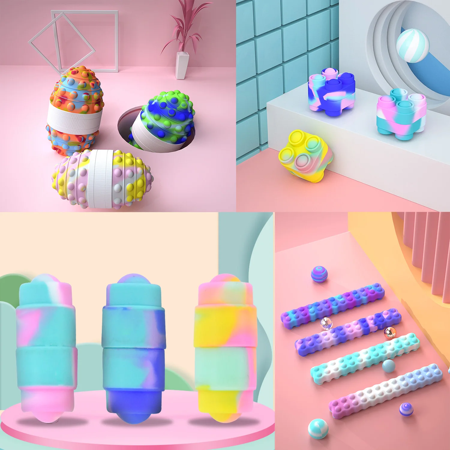 2022 Amazon hot New product Rodent Pioneer 3D  Decompression Toy luminous children toy ball colored boy bouncing ball other toys