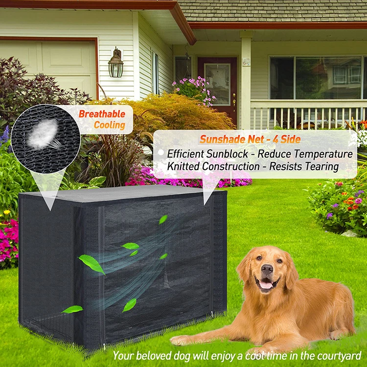 Indoor outdoor Houses Durable Waterproof Lightweight 600d Polyester  Pet Kennel Cages Carriers Dog Crate Cover