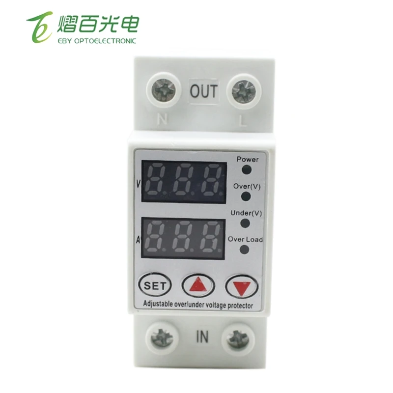 Защитное реле Blusunsolar 1-63 А, 270 в, Din-рейка, регулируемое устройство защиты от перенапряжения и пониженного напряжения, реле TOMZN TOVPD