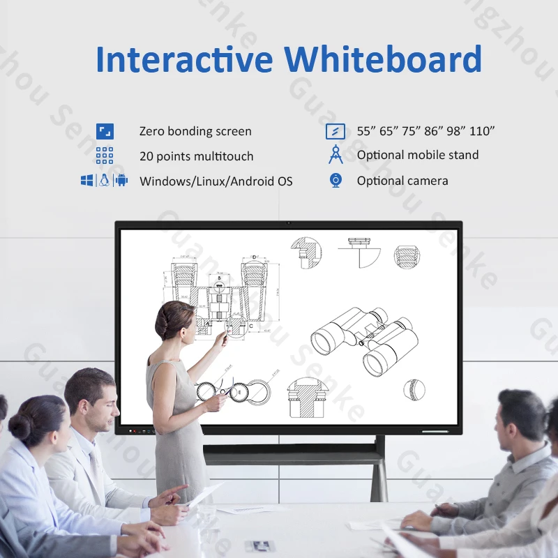 Smart white board interactive teaching classroom digital whiteboard for sale 65 75 86 98 inch interactive flat panel display