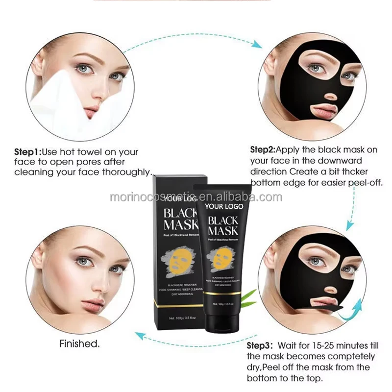 OEM ODM Deep Cleansing Charcoal Blackhead Removal Peel Off Mask Black Mask Facial Peel Off Face Mask