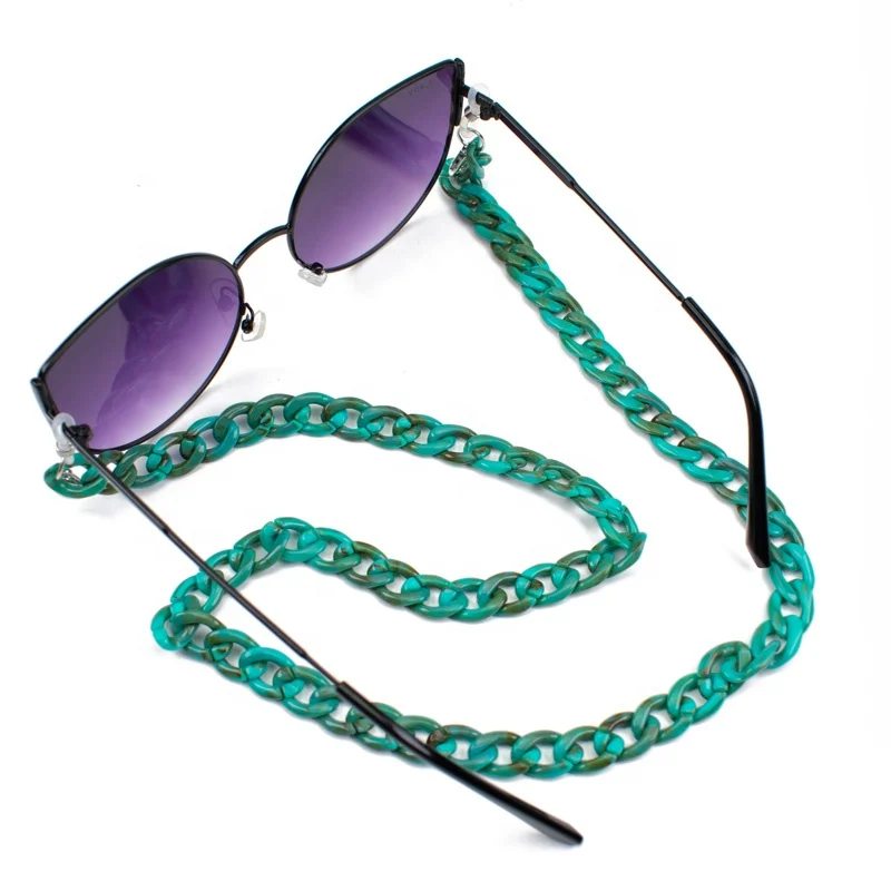 New Trendy Multiple Dual -color 1.1*70cm Acrylic Chain Sunglasses Eyeglass chains face Masking holder for sunglasses
