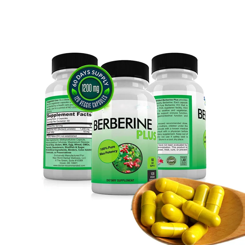 Herbal Supplement Berberine HCL 98% Powder Capsule 400mg 500 Mg Berberine Capsule