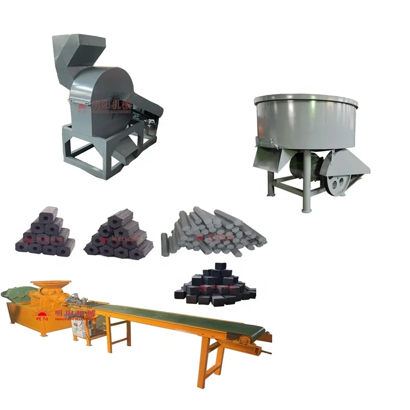 Charcoal Cube Shape Briquette Hookah Coconut Shell Charcoal Stick Extruder Making Machine Price