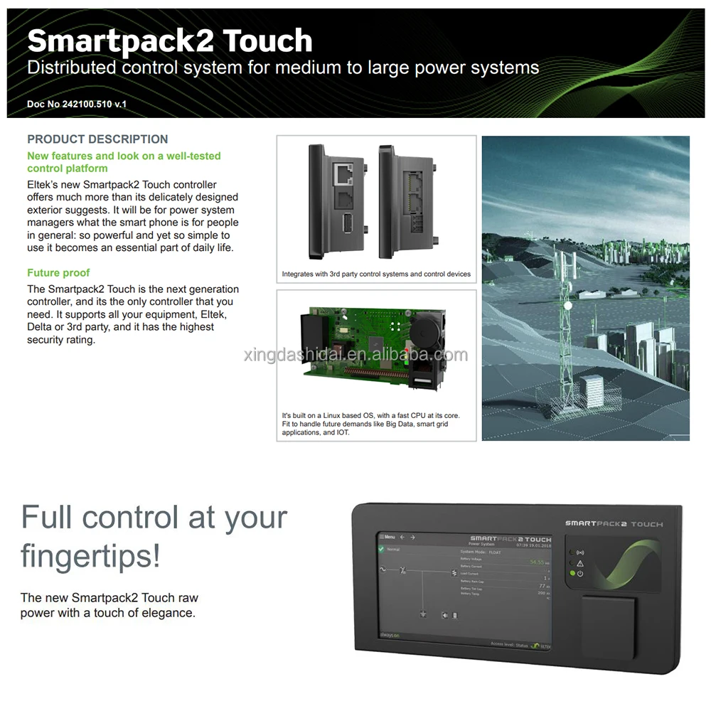 Eltek Smartpack2 Touch Distributed Power Pack Controller Monitoring Module 242100.510