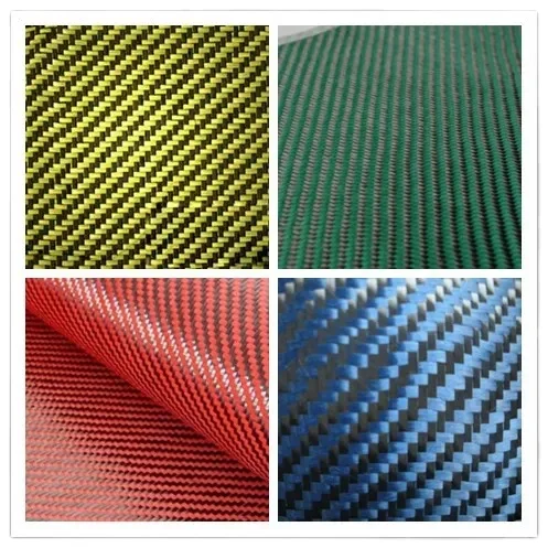 Red colorful carbon aramid fiber fabric