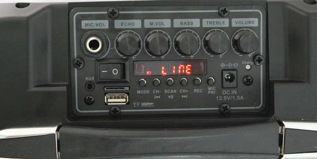 T08A Plastic portable speaker with  light strip USB SD card insertion function wireless English voice prompt recording  radio