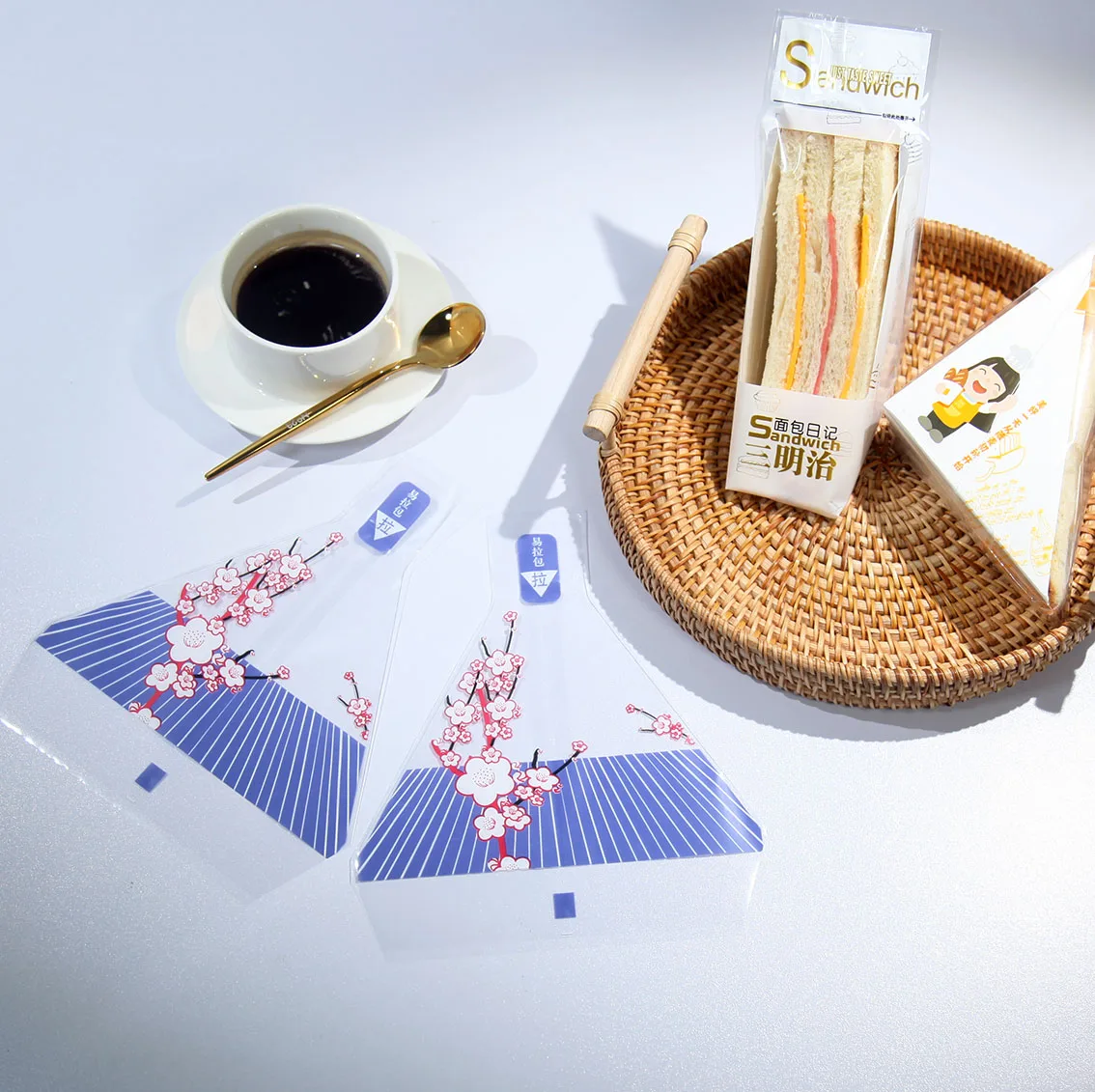 Обертки от Onigiri упаковка для еды пластиковые рисовые шарики треугольные пакеты