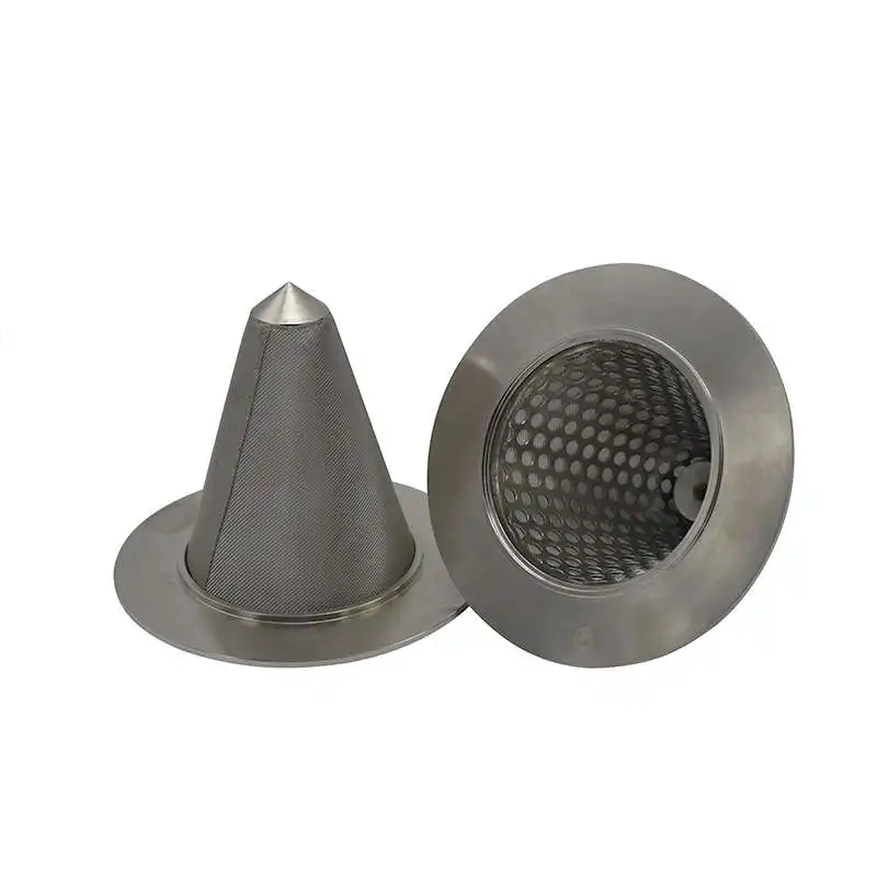stinless steel 1 inch cone type filter screen tube stand Witches Hat Temporary Filter Basket