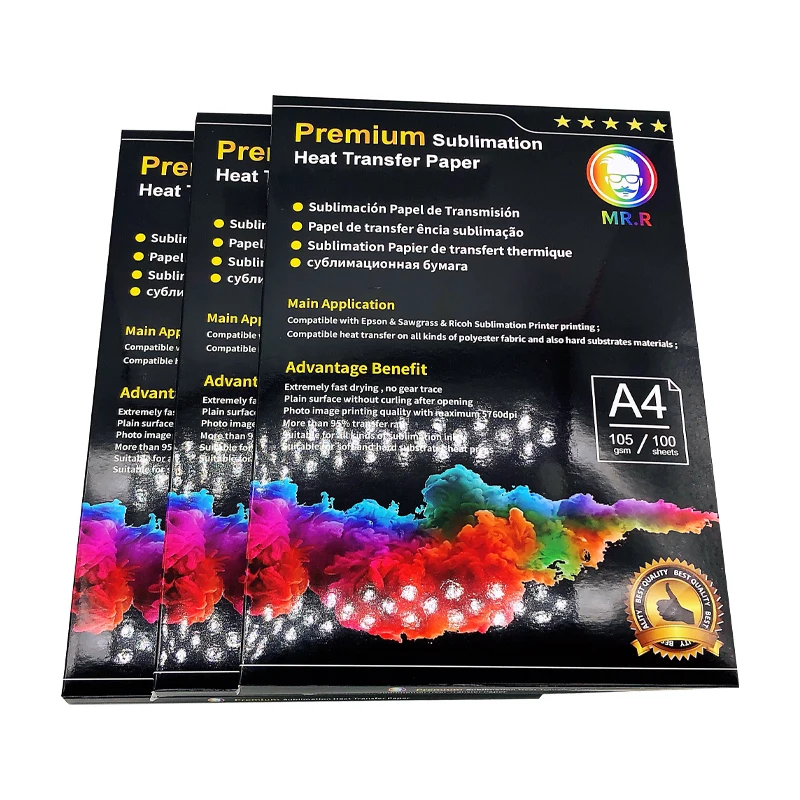 MR.R Sublimation Heat Transfer Paper 105gsm A4 210 x 297mm Pack of 100 Sheets Compatible with EPSON SAWGRASS Sublimation Printer