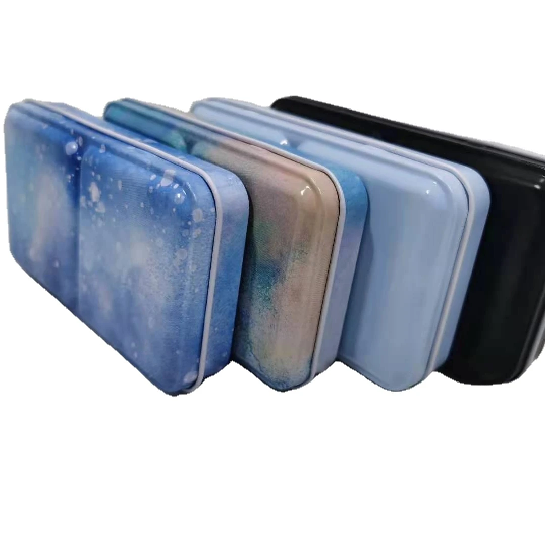 В наличии 24/48/64 цветная однотонная Акварельная железная коробка пустая Акварельная жестяная коробка эмалированная коробка для краски 1 покупатель