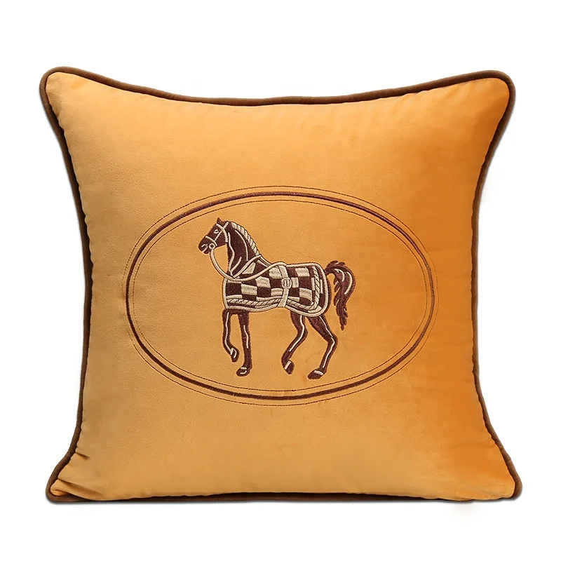 Luxury Superior Letter H Pillow Classic Grace Embroidery Square Sofa Car Cushion with Top-quality