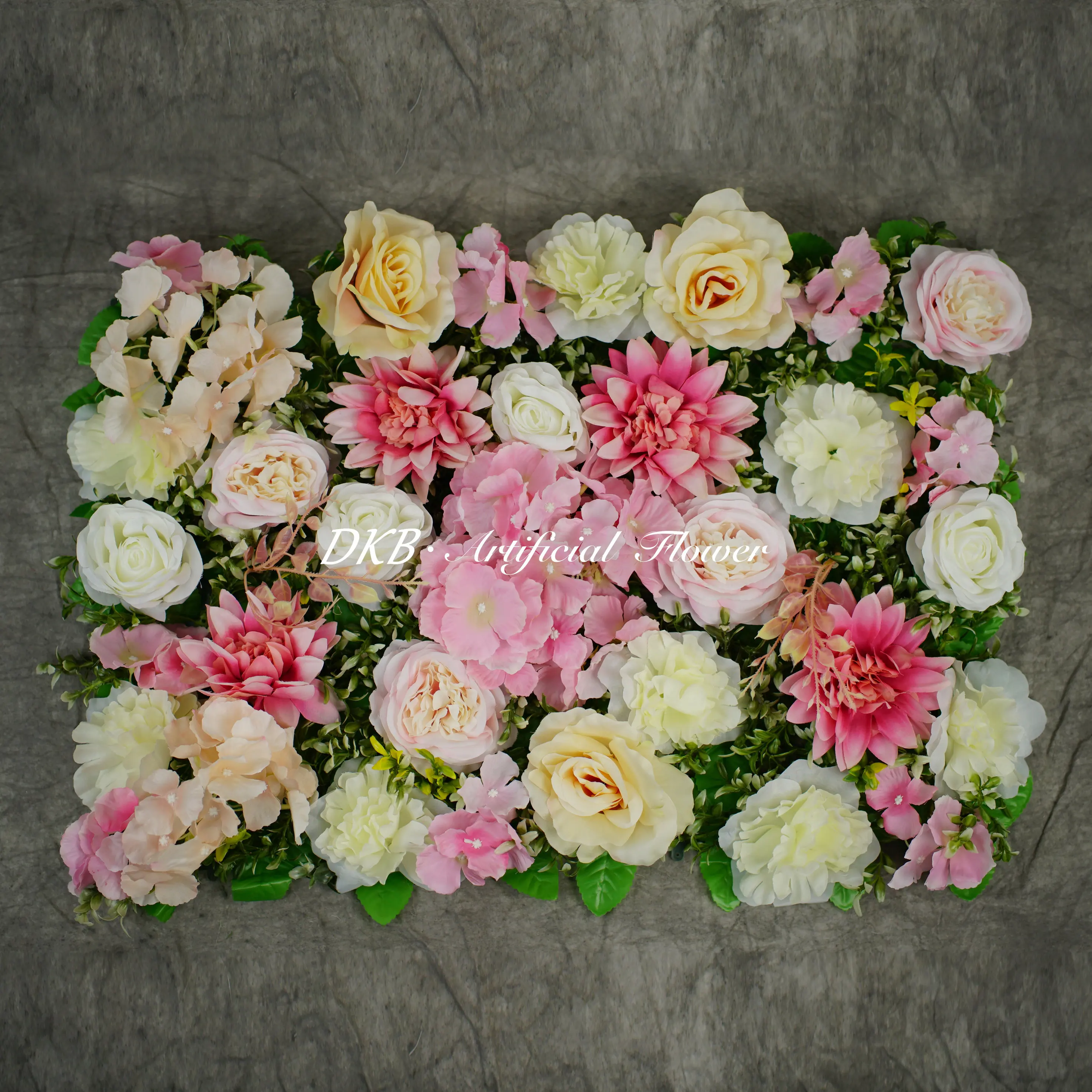 2024 best selling product artificial silk rose 40*60cm flower wall panel artificial