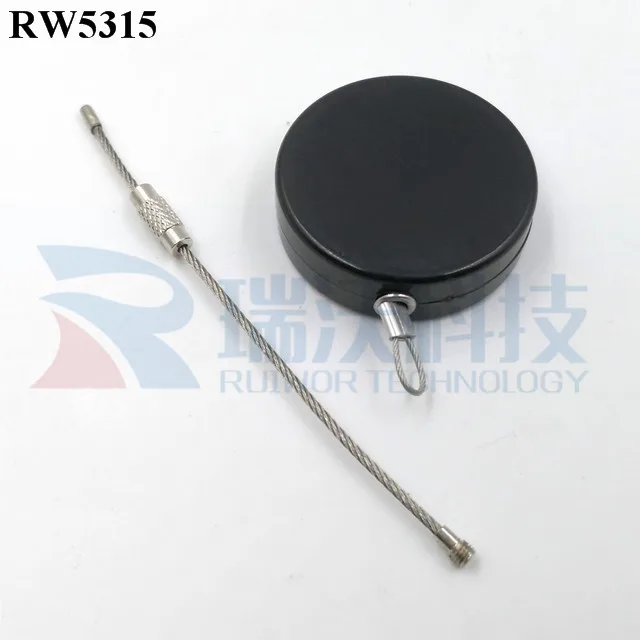 RUIWOR RW5315 Round Retractable Anti Theft Pull Box Plus Wire Rope Ring Catch
