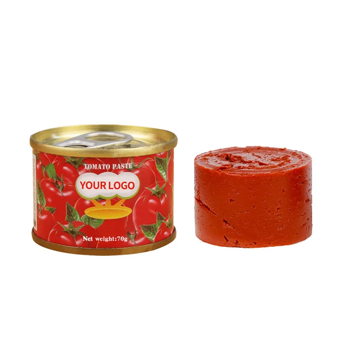 2024 70 g Easy Open Tin Tomato Paste with OEM Brand tomato import paste