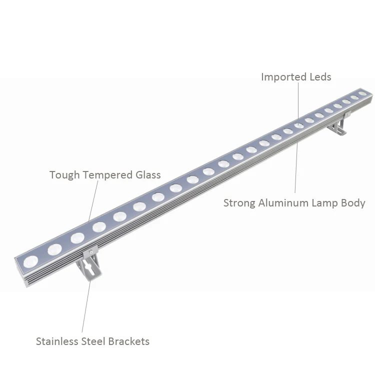 DMX led up lights outdoor 24w 36w led wall washer narrow beam angle 8 degree led linear wallwasher light