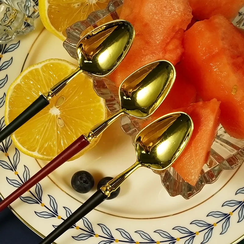European and American fashion coffee spoon dessert hotel wedding gold set tableware tableware knife fork spoon box stainless ste
