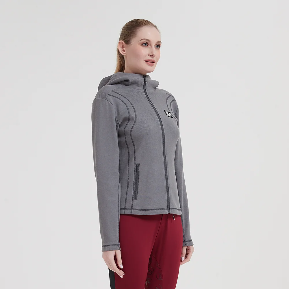 Wholesale Modify Curves Sweatshirt Horse Riding Long Sleeve Apparel Women Equestrian Top Jackets Clothing