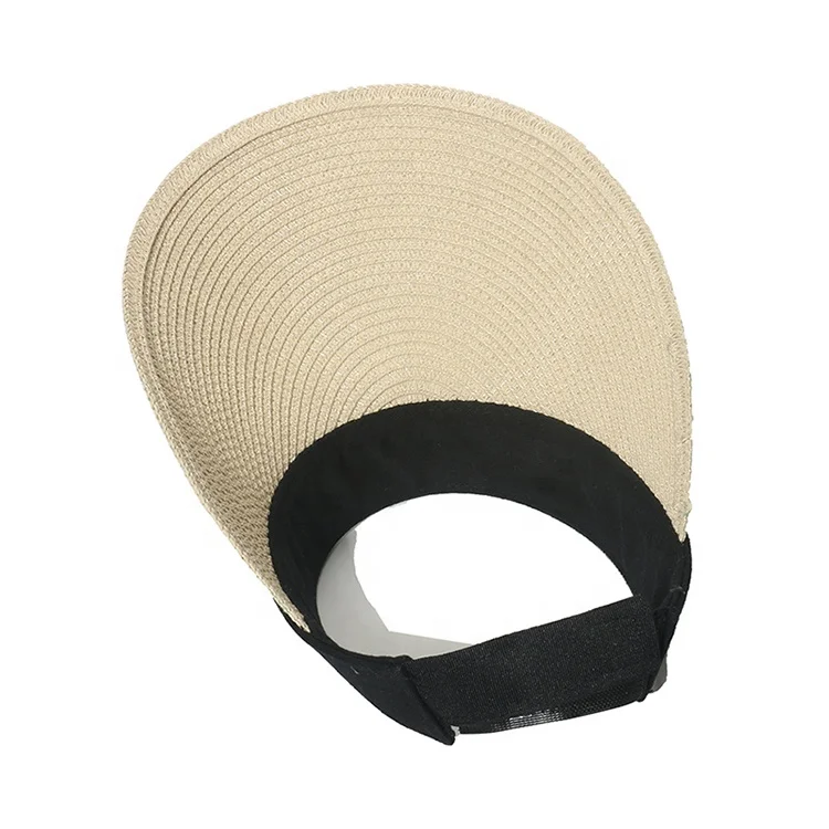 2022 Wholesale Summer Woman Designer Outdoor Traveling Sunshade Beach Leaf Printing Adjustable Straw Paper Visor Hat