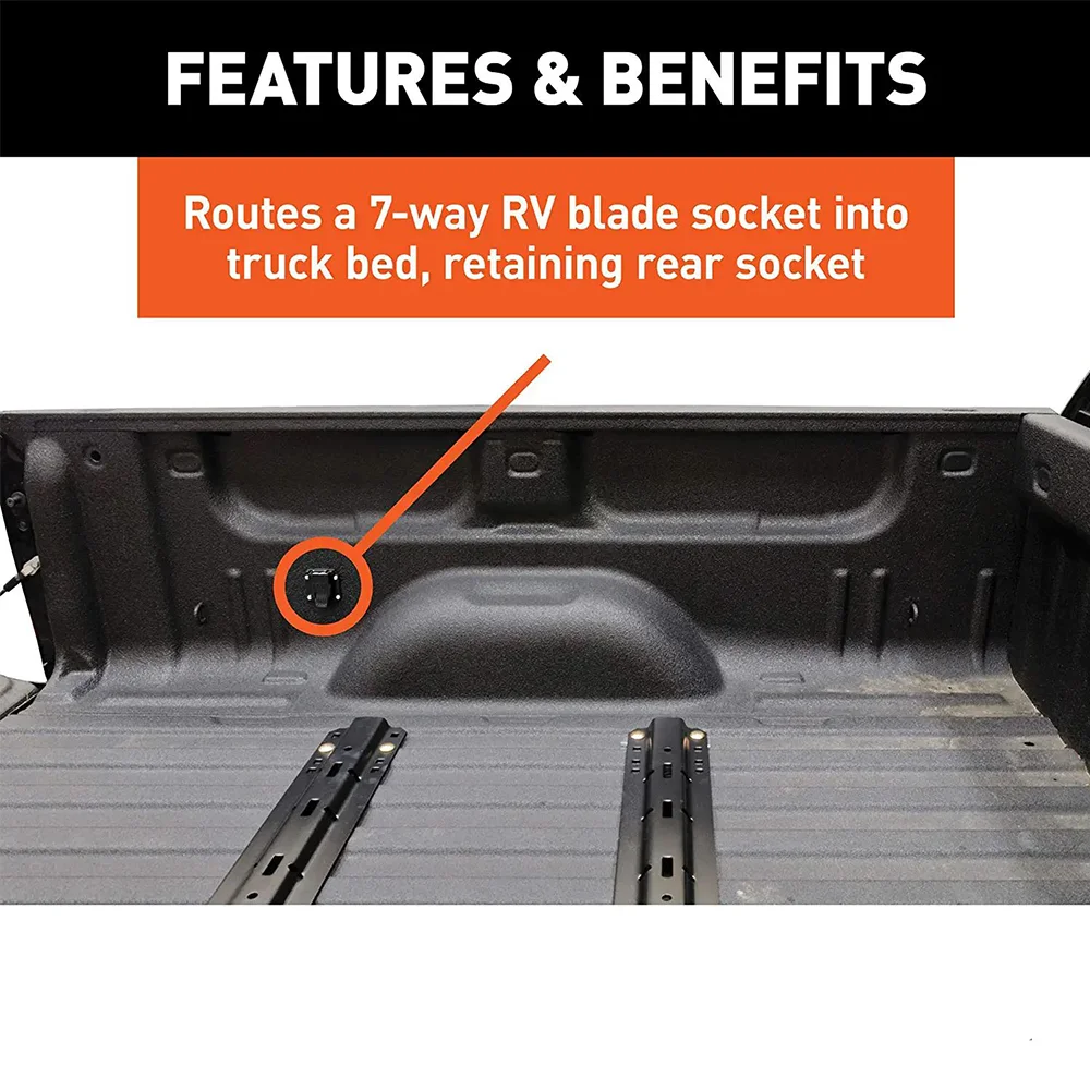 CURT 56070 7-Foot Vehicle-Side Truck Bed 7-Pin Trailer Wiring Harness Extension, Select Chevrolet, Dodge, Ford, GMC, Nissan, Ram