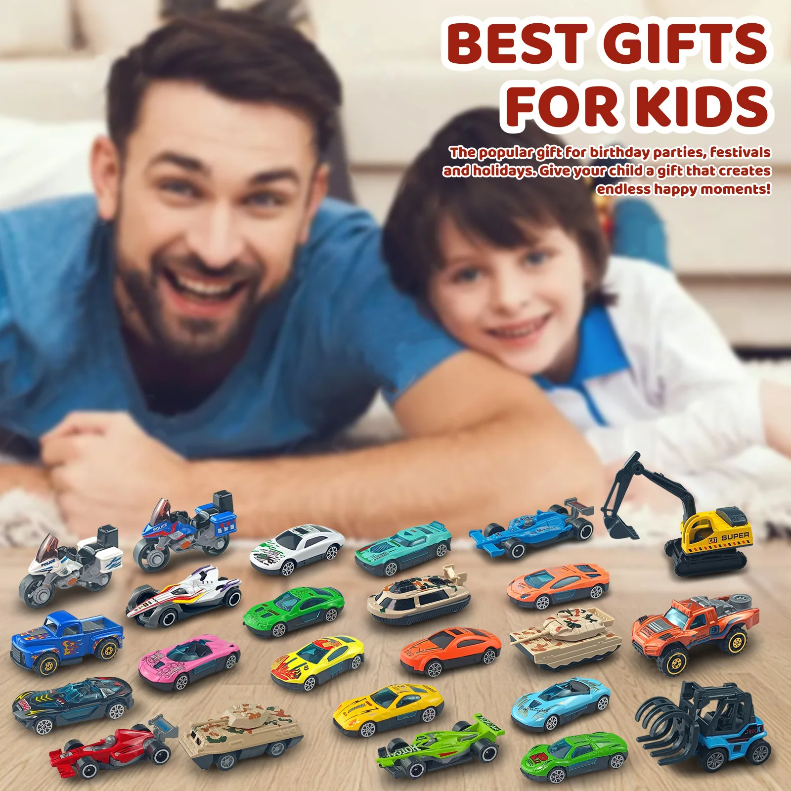 Christmas model car toys for kids calendar blind box 24 days alloy car car simulation toys