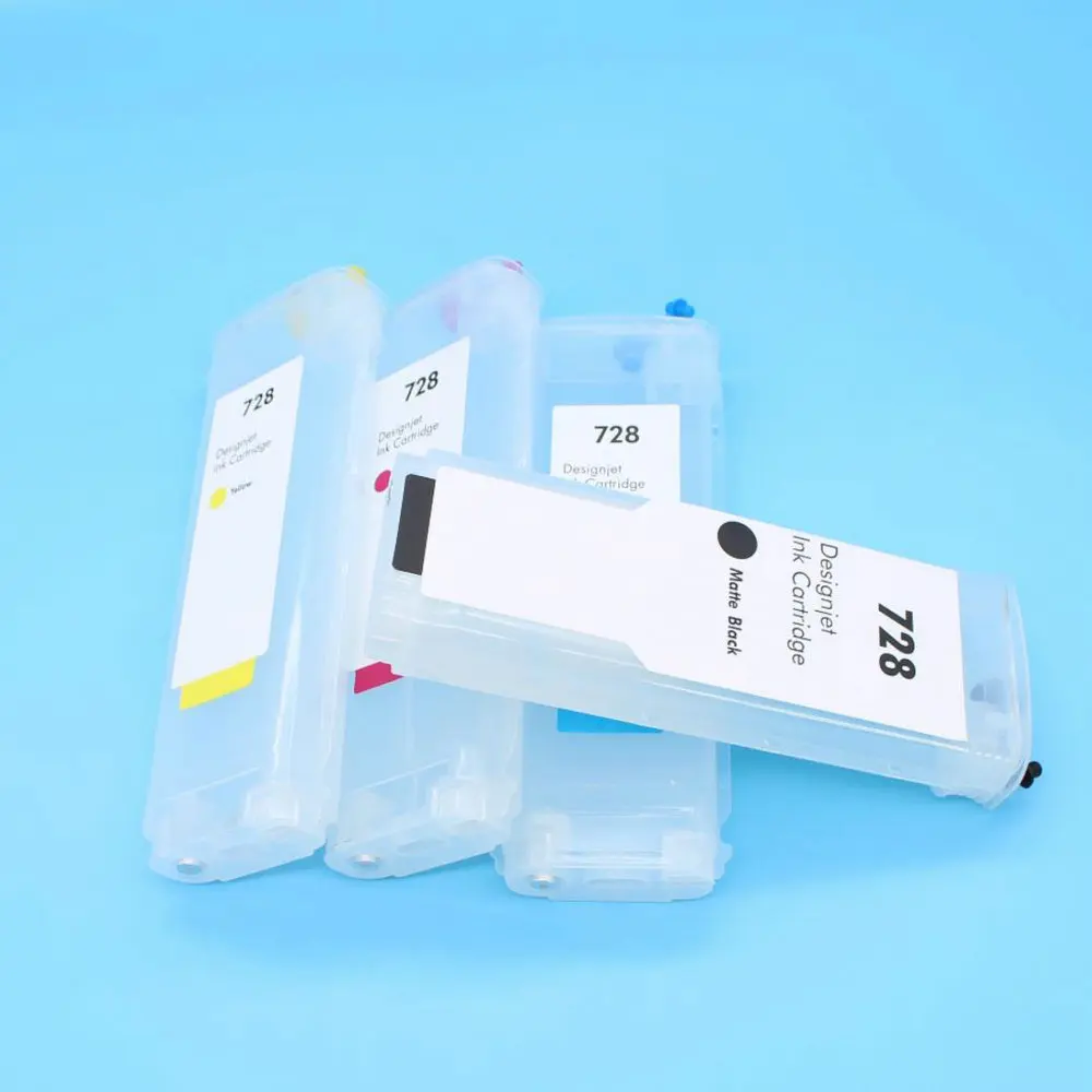 For HP 728 Refillable Ink Cartridge With Chip Printer Refill Ink Cartridges For HP Designjet T730 T830 Print Plotter 300ML Kit