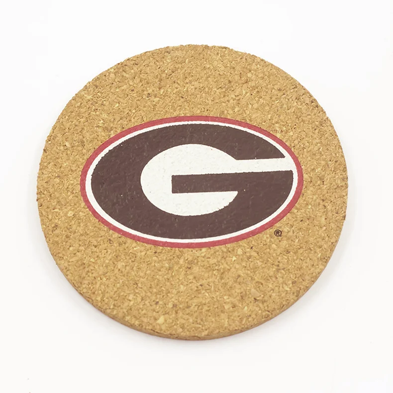 Promotional Cork Coaster Absorbent 10cm dia. Round Edge Heat Resistant Reusable Drink Coaster Set for cup Mugs Glasses